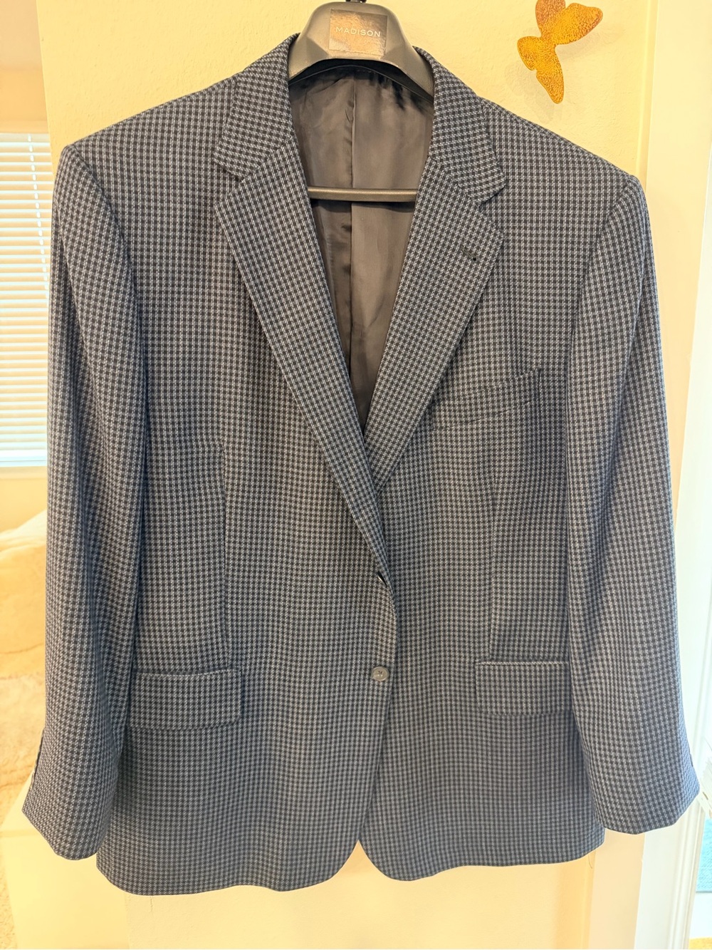 Madison Blue Houndstooth Sport Coat - Men's Blue
